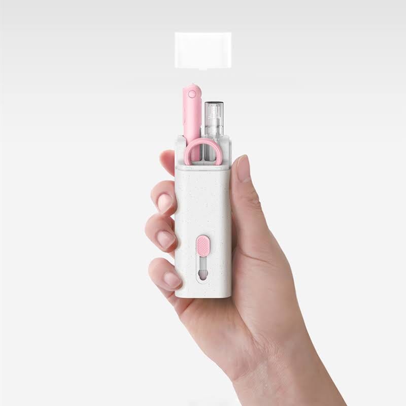 Kit Limpeza 8 em 1 – Escova Multifuncional para Teclado, Fone e Celular