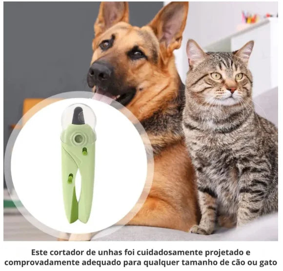 Cortador de Unhas 3 em 1 com Luz LED para Cães e Gatos - Corte Seguro Sem Estresse