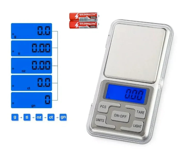 Mini Balança Digital de Precisão 0,1g a 500g – Compacta e Exata